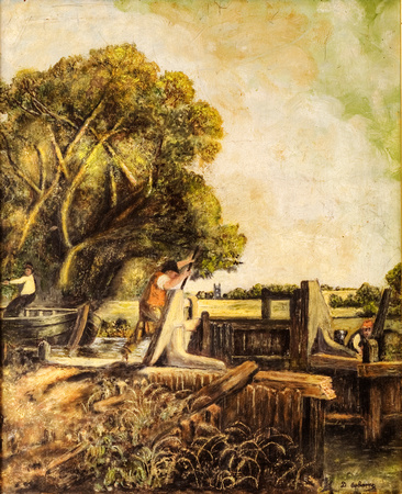 DO024 - The Lock (after John Constable 1824) (mirror image of Constable original) (13½x16½ inches)